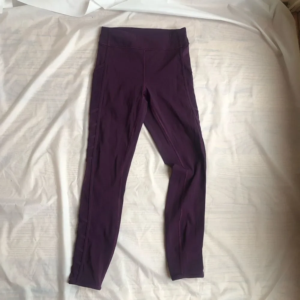 Lululemon Wild & Free Tights Mesh Panel Modo Style Sz 2